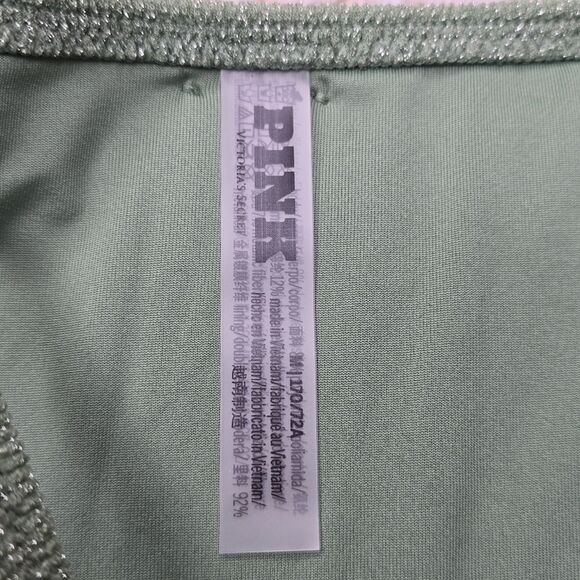 1179 NWT Pink Victoria Secret String Bikini Bottom Wild Grass Green Med - Picture 5 of 5